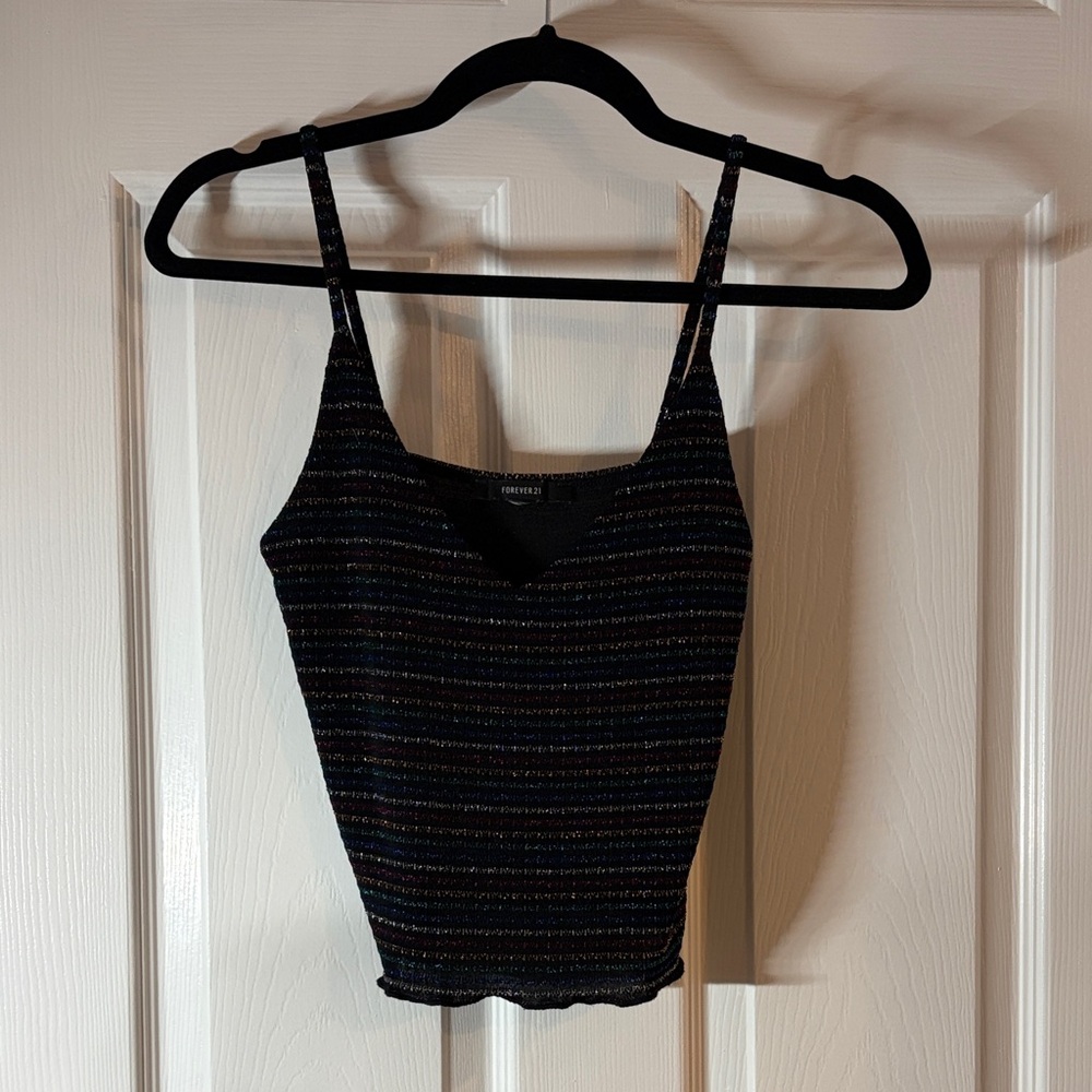 Glittery Striped Crap Top Forever 21